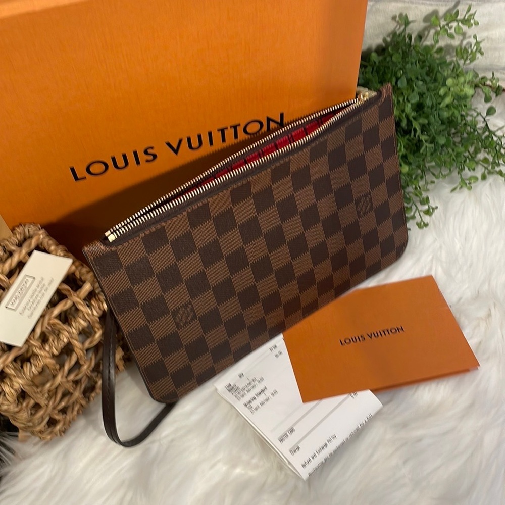 AUTH LOUIS VUITTON Pochette Ebene from Neverfull MM